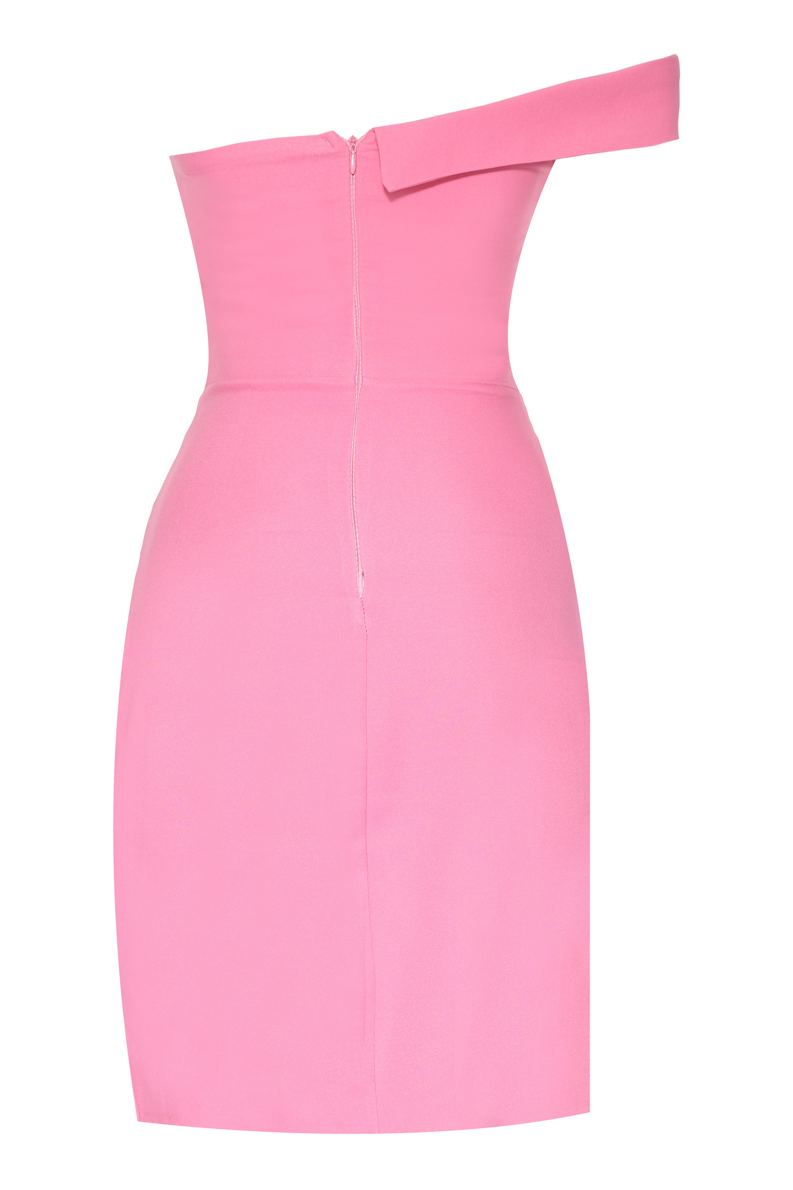 Pink crepe short sleeve mini dress