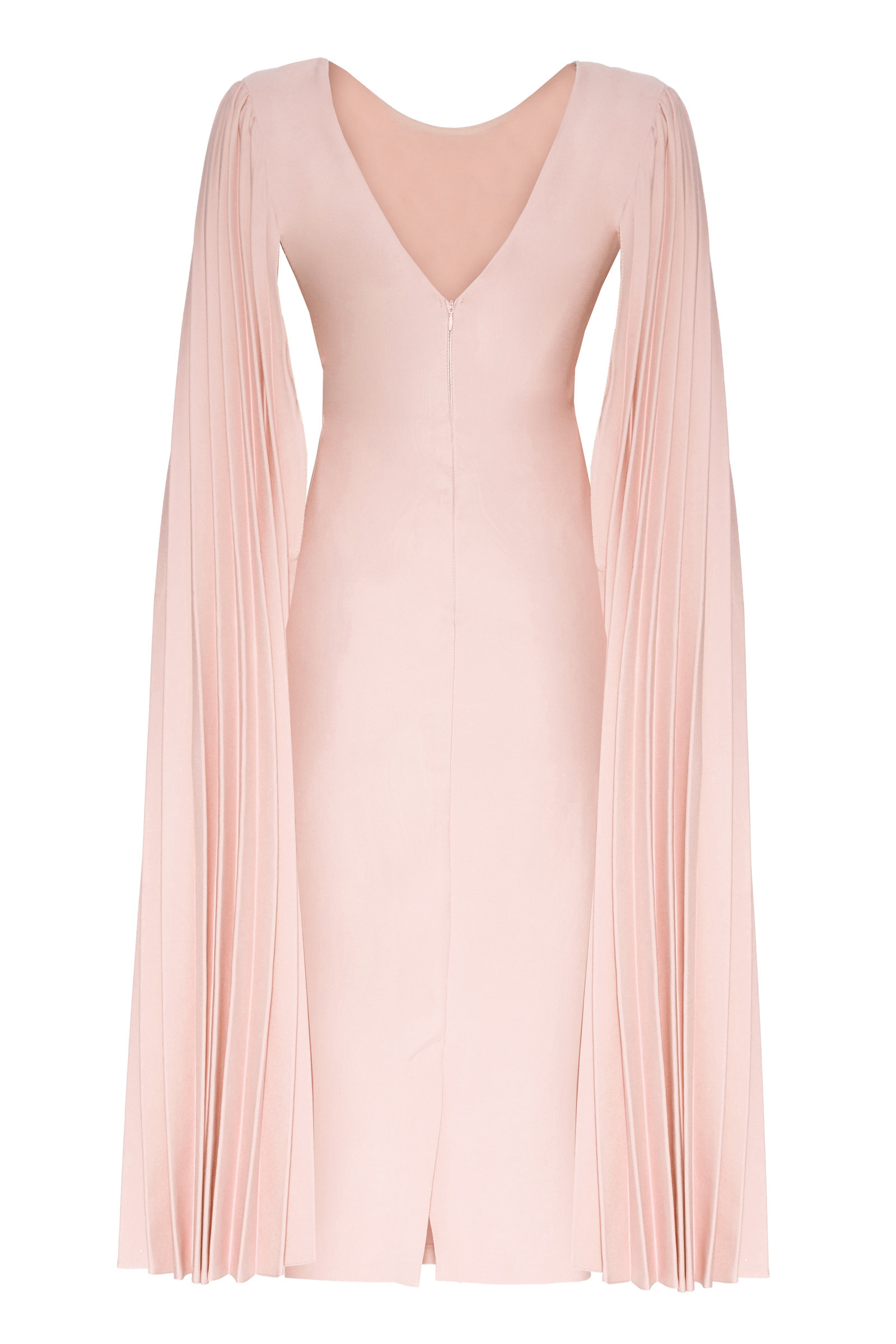 Light Pink Plus Size Crepe Long Sleeve Maxi Dress