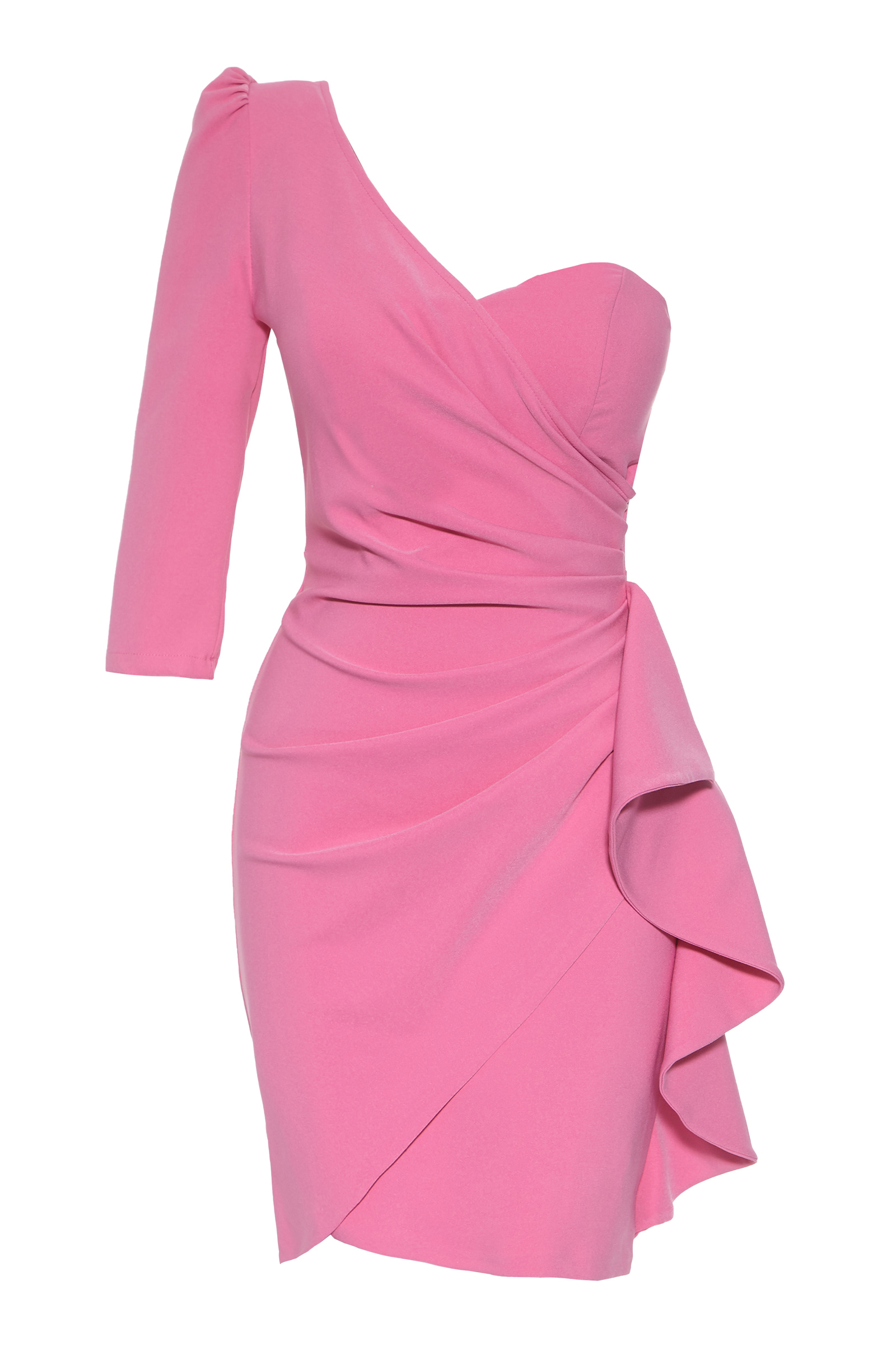 Pink Plus Size Crepe Mini Dress