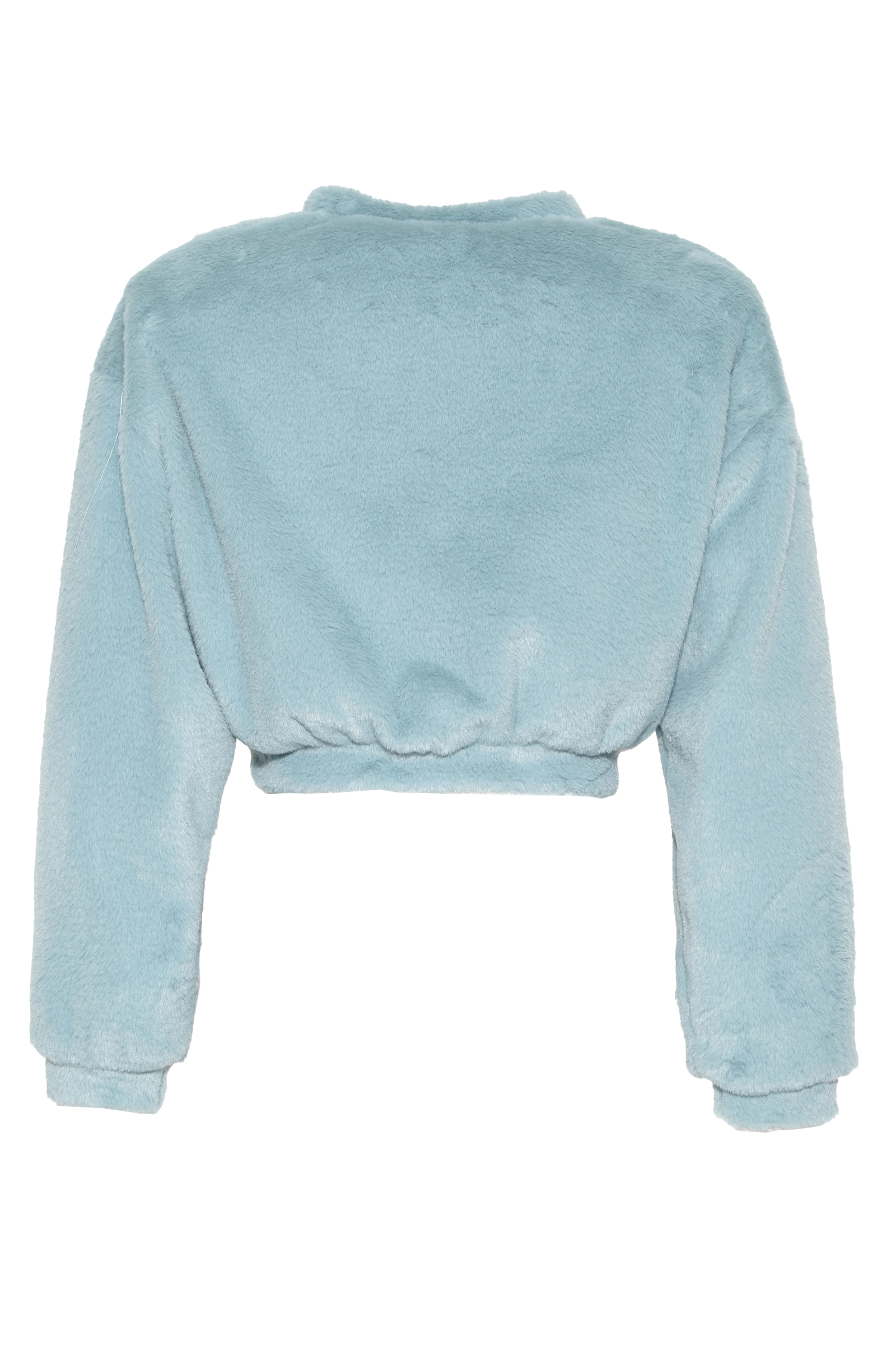 Blue Faux Fur Long Sleeve Sweatshirt