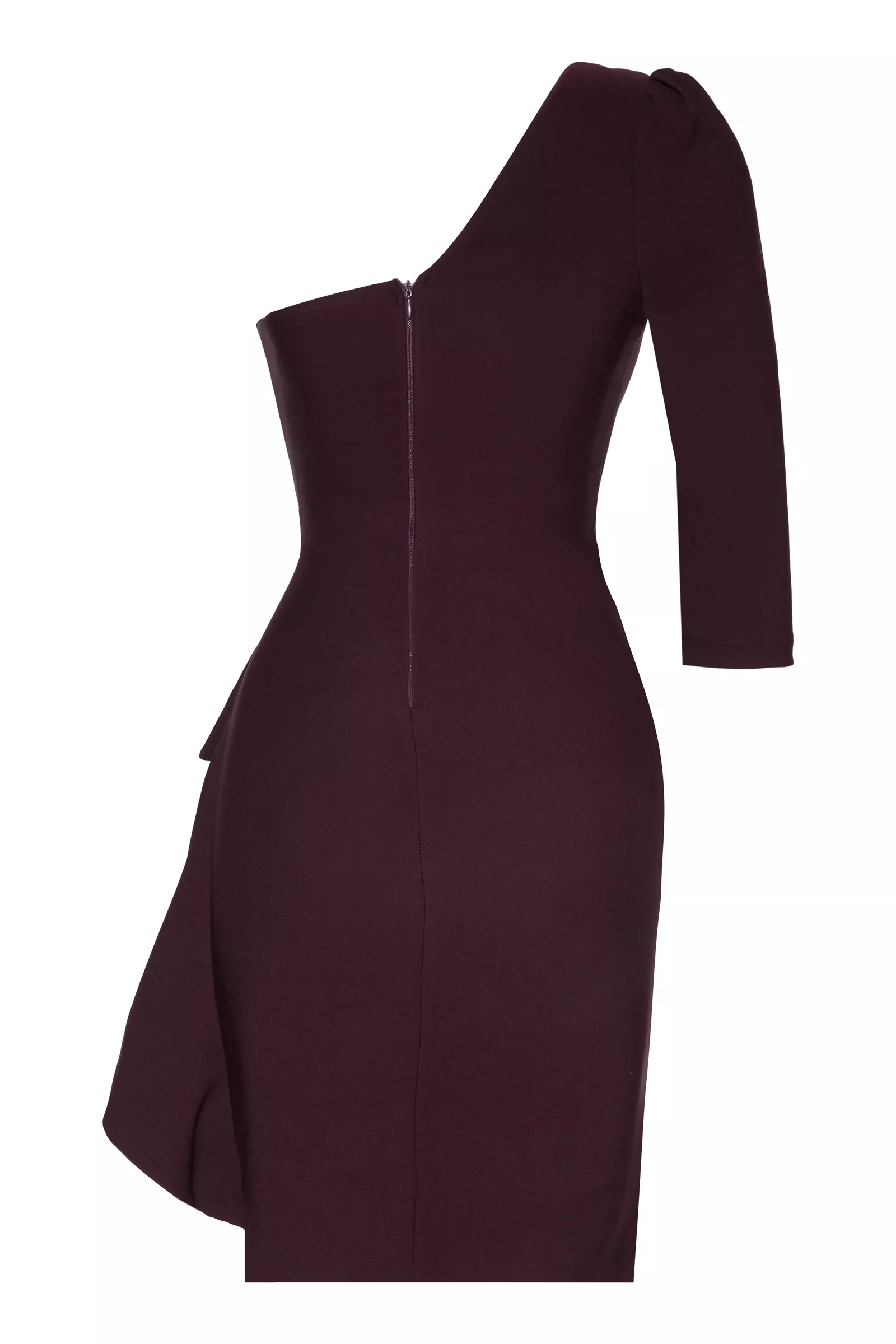 Purple Crepe One Arm Mini Dress